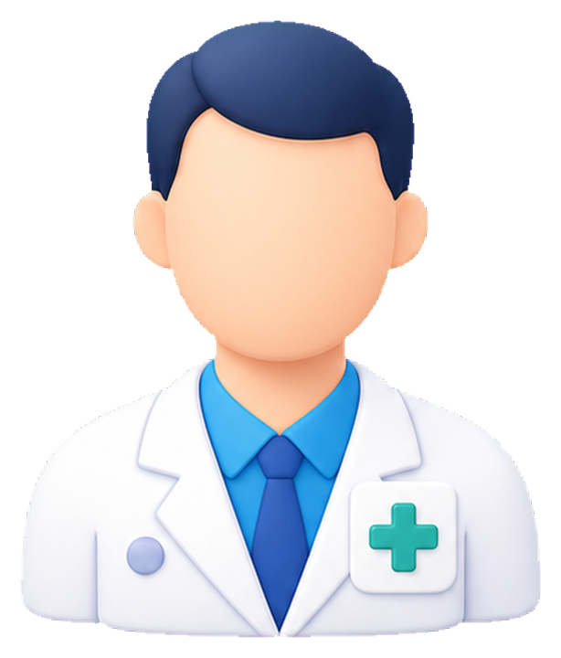 Doctor, soft-shaded 3D icon, raster input