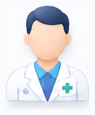 Doctor — soft-shaded 3D icon, raster input